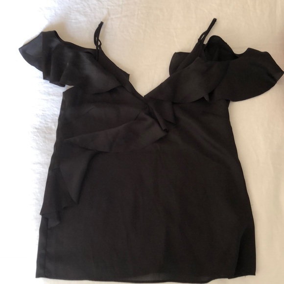 H&M Tops - H&M Cold Shoulder Ruffle  Blouse Black 4